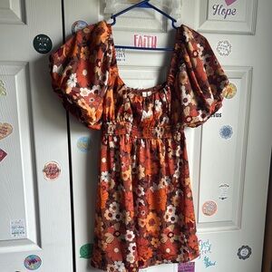 Altar'd State Floral Puff Sleeve Dress